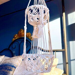 Macrame Two Tier Hanging Plant Holder